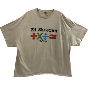 Ed Sheeran 2023 Tour T Shirt Mens 4XL Tan Concert Tee Short Sleeve Casual